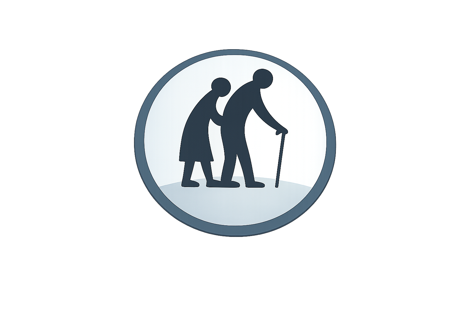 Ícone de idoso com bengala representando requisitos de aposentadoria por idade